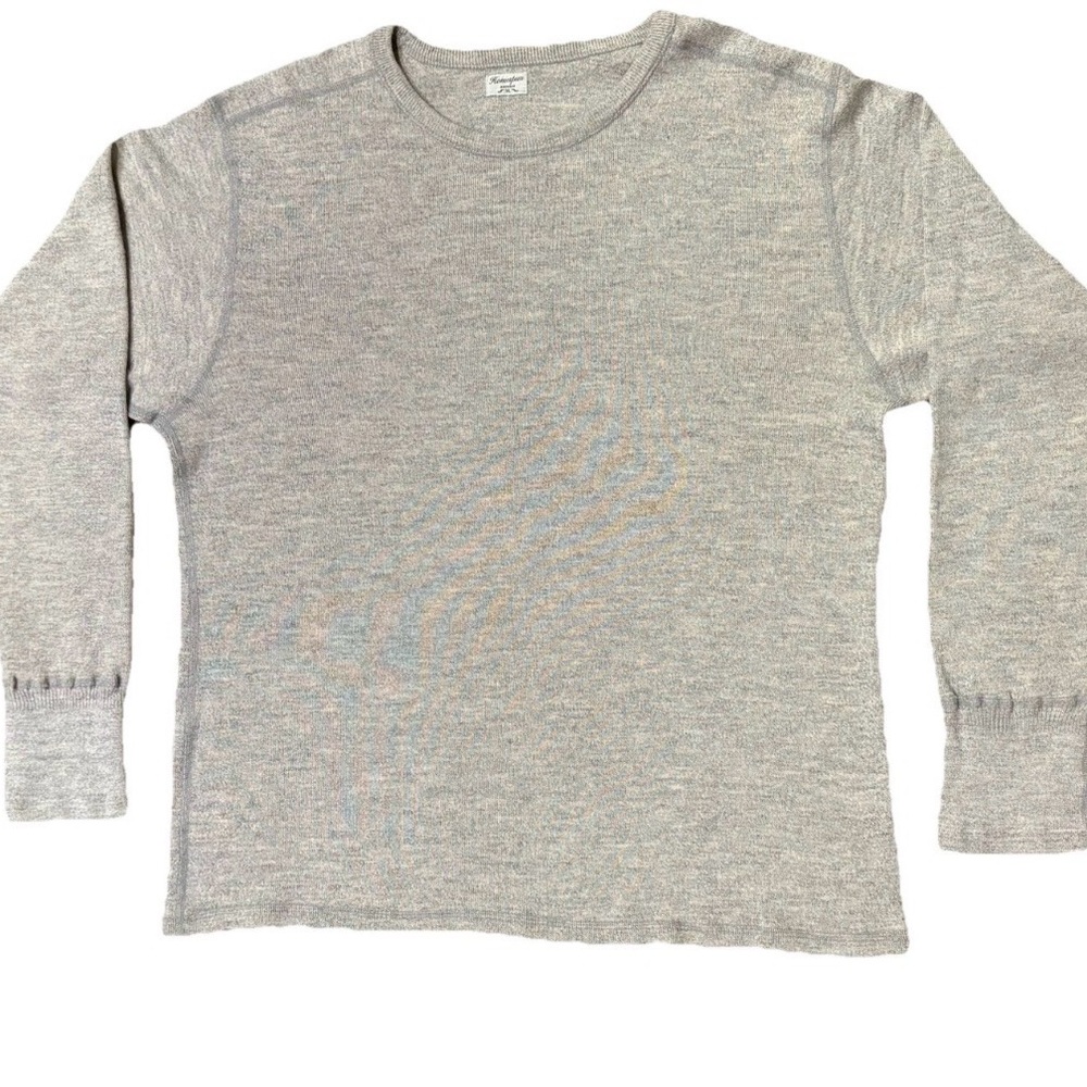 Homespun Knitwear Shirt Mens XL Cotton Wool Thermal Long Sleeve Oatmeal Gray